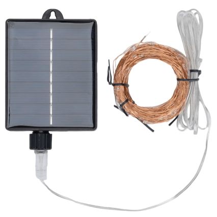 Aigostar - Guirlande solaire LED de Noël 300 LED / 8 fonctions 32 m IP65 blanc chaud 1200 mAh