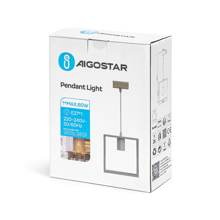 Aigostar hanglamp 1xE27/60W/230V beige