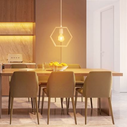 Aigostar - Hanglamp 1xE27/60W/230V beige