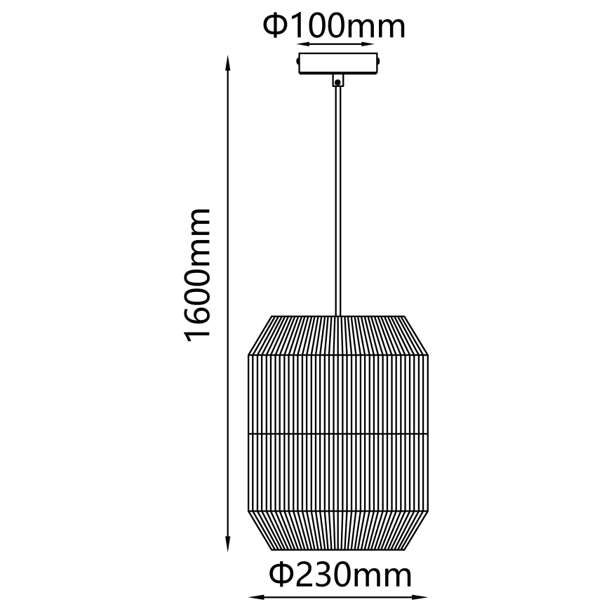 Aigostar - Hanglamp aan een koord 1xE27/60W/230V zwart