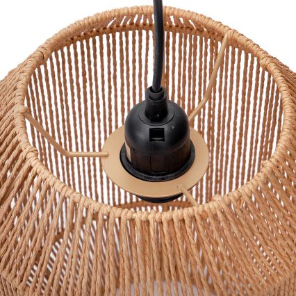 Aigostar - Hanglamp aan kabel 1xE27/60W/230V beige Ø 23 cm
