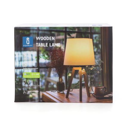 Aigostar - Houten tafellamp 1xE27/60W/230V grenen