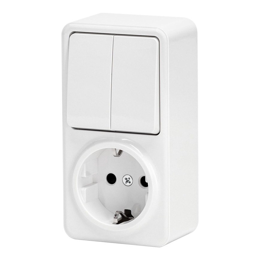 Aigostar - Huis schakelaar 2P met stopcontact 1x10A/250V