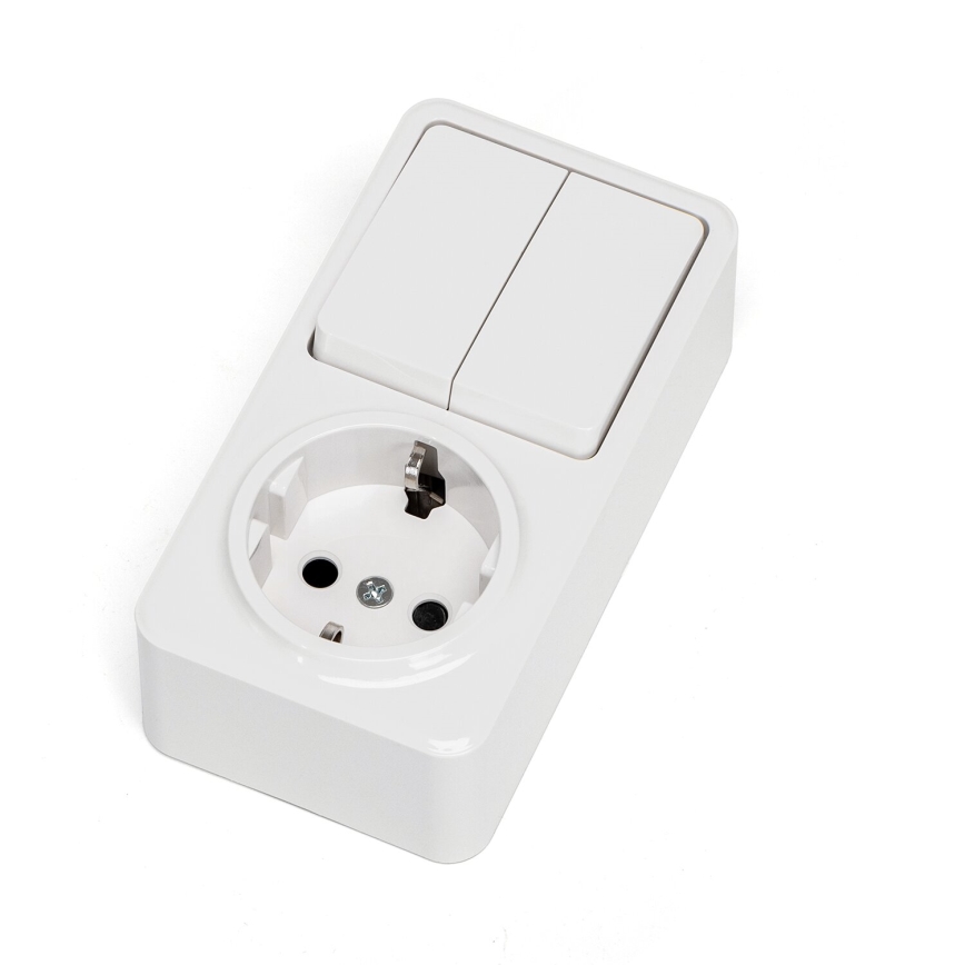 Aigostar - Huis schakelaar 2P met stopcontact 1x10A/250V