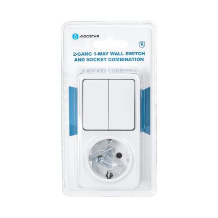Aigostar - Huis schakelaar 2P met stopcontact 1x10A/250V