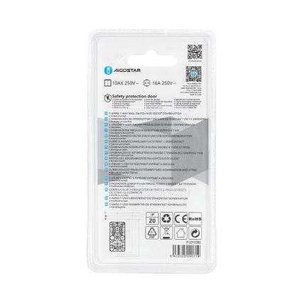 Aigostar - Huis schakelaar 2P met stopcontact 1x10A/250V