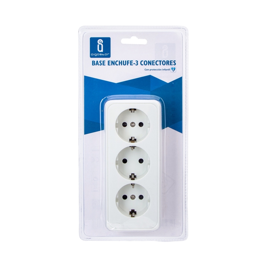 Aigostar - Huishoudelijk stopcontact 3-voudig SCHUKO 250/16A