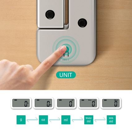 Aigostar - Opvouwbare keukenweegschaal 5 kg mat chroom