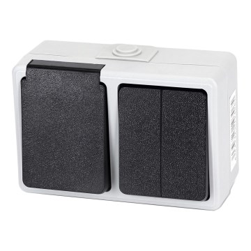 Aigostar - Interrupteur domestique à courant alternatif avec prise, 250 V/16 A, IP54