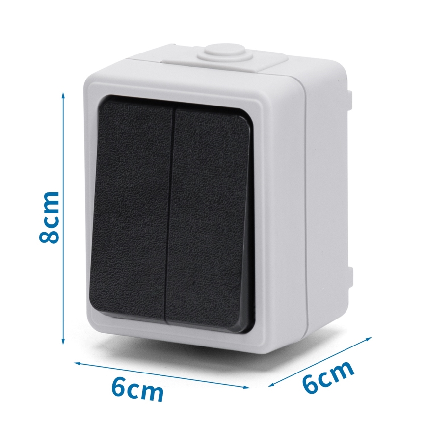 Aigostar - Interrupteur domestique pour courant alternatif 250 V / 10 A IP54