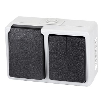 Aigostar - Interrupteur domestique pour courant alternatif avec prise 250V/16A IP54