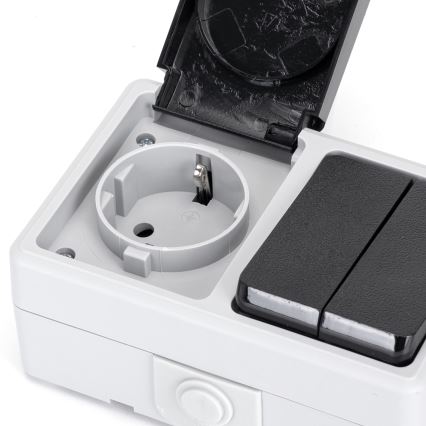 Aigostar - Interrupteur domestique pour courant alternatif avec prise 250V/16A IP54