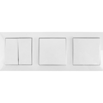 Aigostar - Interrupteur double n° 6+6 et lot de 2 interrupteurs simples n° 1, blanc