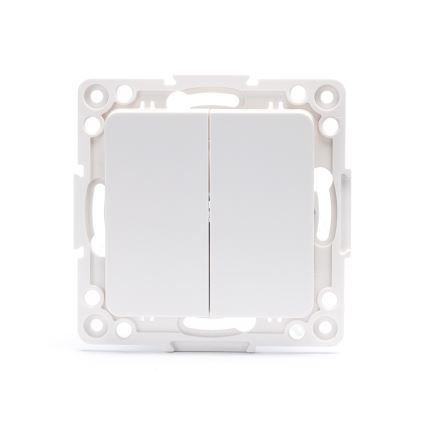 Aigostar - Interrupteur double pour escalier sans cadre n° 6, blanc