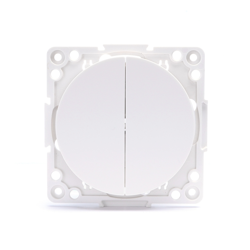 Aigostar - Interrupteur double sans cadre n° 5 blanc