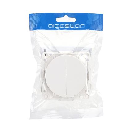 Aigostar - Interrupteur double sans cadre n° 5 blanc