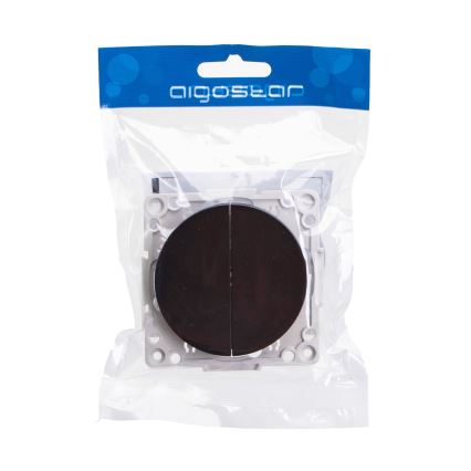 Aigostar - Interrupteur double sans cadre n° 5 noir