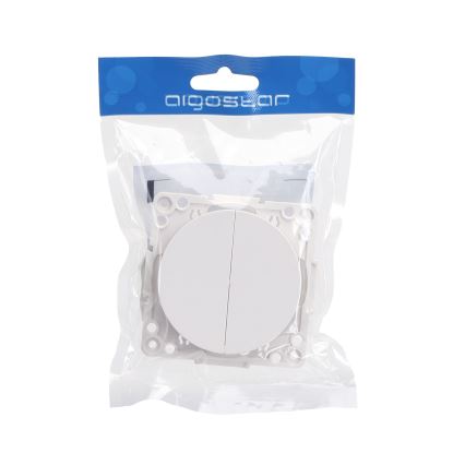 Aigostar - Interrupteur double sans cadre n° 6+6, blanc