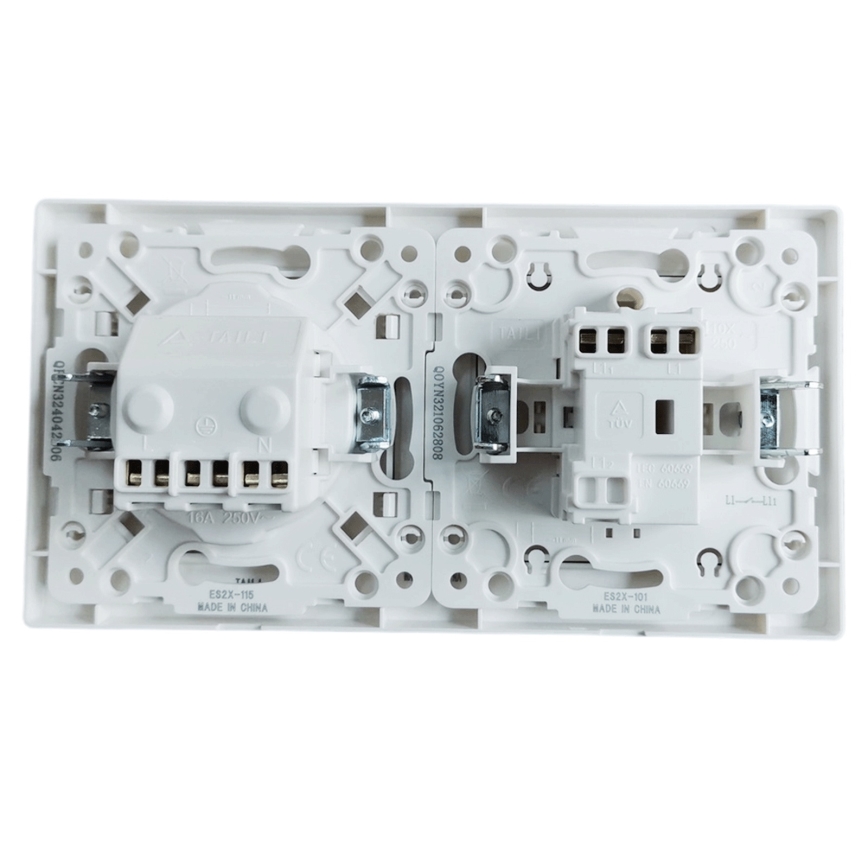 Aigostar - Interrupteur simple n° 1 et prise SCHUKO 250V avec cadre blanc