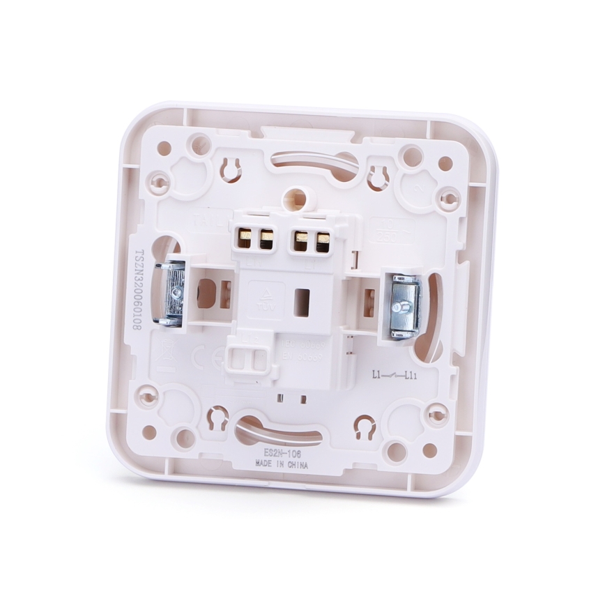 Aigostar - Interrupteur simple pour sonnette avec cadre, blanc