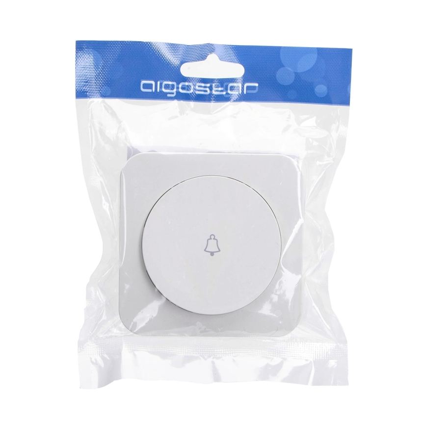 Aigostar - Interrupteur simple pour sonnette avec cadre, blanc