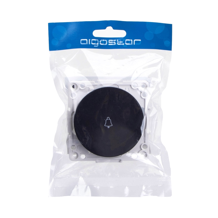 Aigostar - Interrupteur simple sans cadre pour sonnette, noir