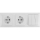 Aigostar - Interrupteur triple n°3 et 2 prises SCHUKO 230 V avec cadre blanc