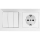 Aigostar - Interrupteur triple n°3 et prise SCHUKO 230 V avec cadre, blanc