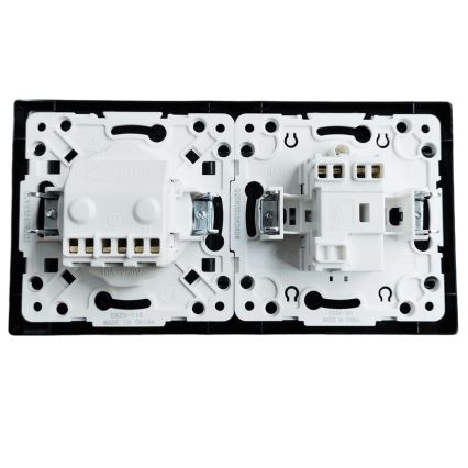 Aigostar - Interrupteur unipolaire n° 1 et prise SCHUKO 230 V avec cadre noir