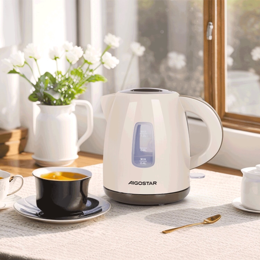 Aigostar - Ketel 1,2l 2200W/230V beige