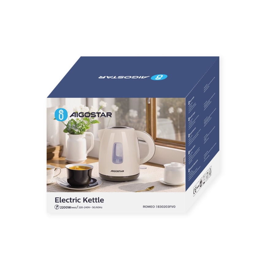 Aigostar - Ketel 1,2l 2200W/230V beige