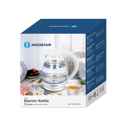 Aigostar - Ketel 1,7l 2200W/230V wit