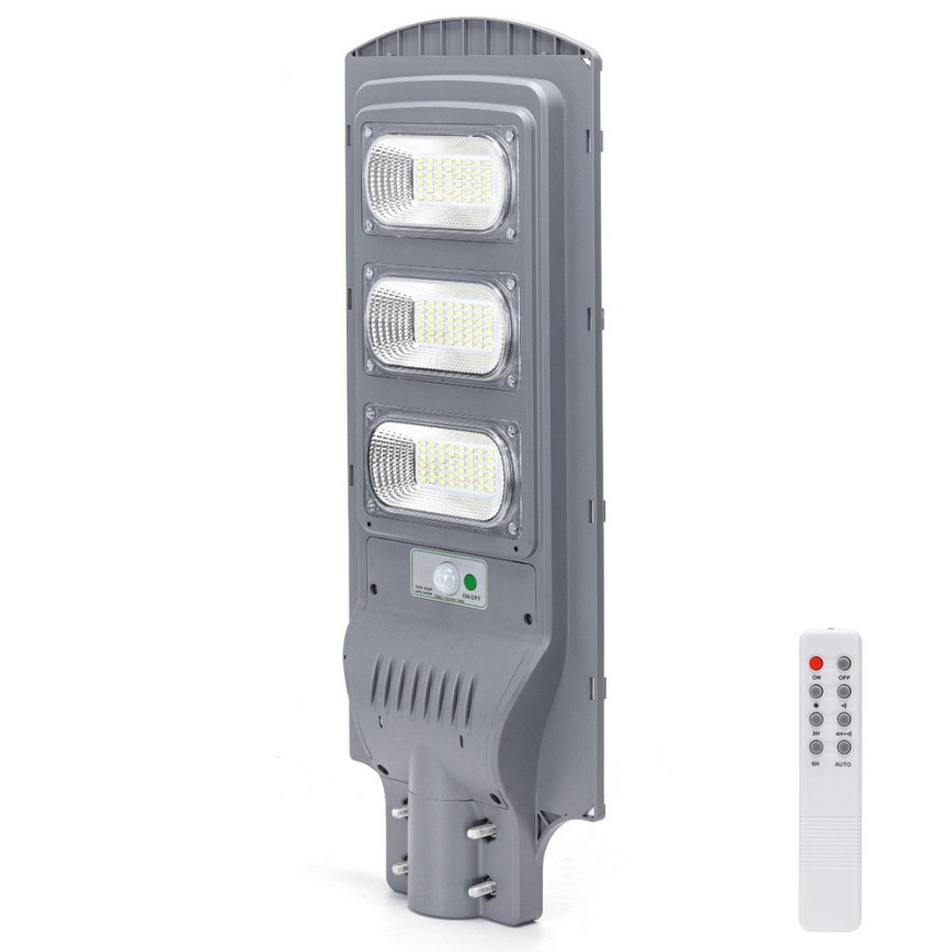 Aigostar - Lampadaire solaire avec détecteur de mouvement et de crépuscule LED/150W/3,2V 15000mAh IP65 6500K + Télécommande