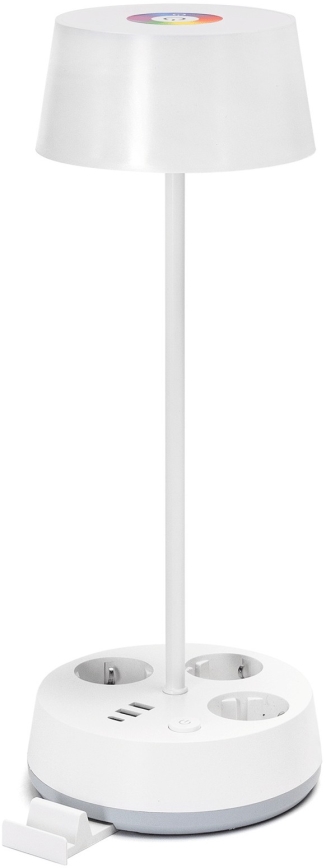 Aigostar - Lampe de bureau LED RGBW dimmable avec prises et port USB LED/4,6W/230V 3000/4000/6500K blanche