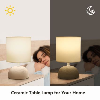 Aigostar - Lampe de table 1xE14/40W/230V beige/blanc