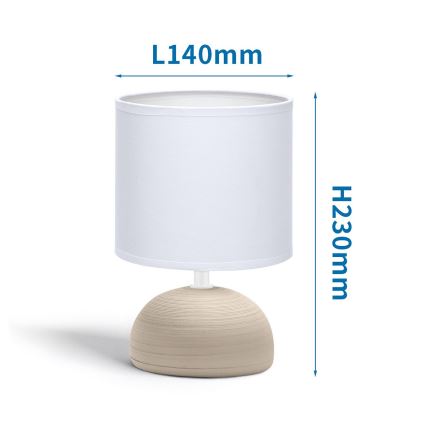 Aigostar - Lampe de table 1xE14/40W/230V beige/blanc