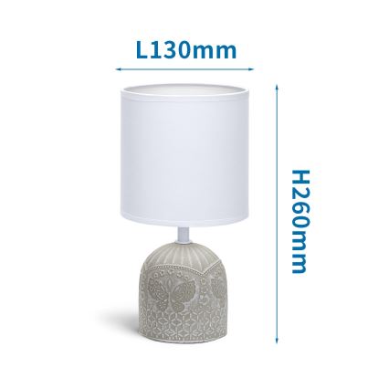 Aigostar - Lampe de table 1xE14/40W/230V gris/blanc