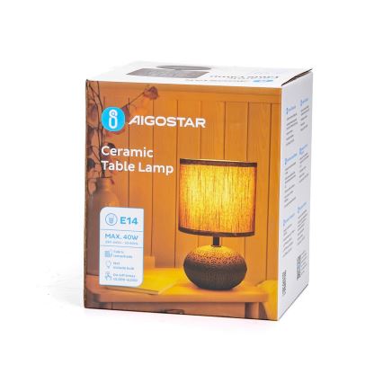 Aigostar - Lampe de table 1xE14/40W/230V gris