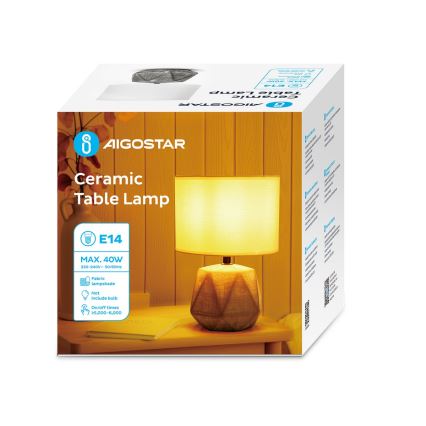 Aigostar - Lampe de table 1xE14/40W/230V gris