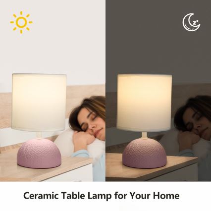 Aigostar - Lampe de table 1xE14/40W/230V rose/blanc