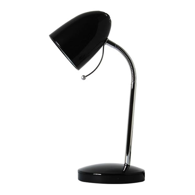 Aigostar - Lampe de table 1xE27/36W/230V noir/chrome brillant
