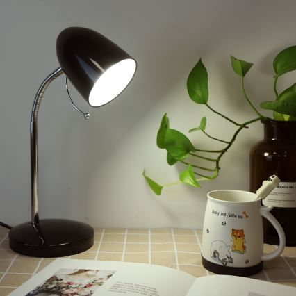 Aigostar - Lampe de table 1xE27/36W/230V noir/chrome brillant