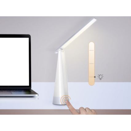 Aigostar - Lampe de table à intensité variable rechargeable LED/7W/5V 4000K 4400 mAh blanc