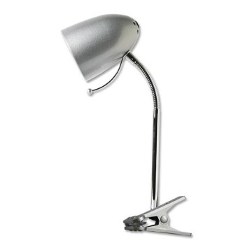Aigostar -  Lampe de table avec pince 1xE27/11W/230V argent/chrome brillant