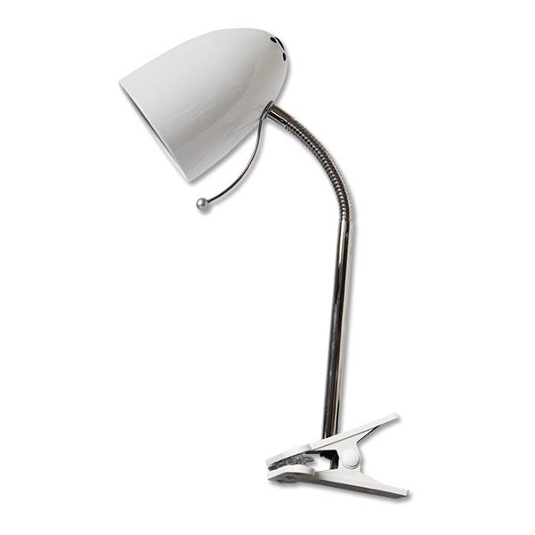 Aigostar -  Lampe de table avec pince 1xE27/11W/230V blanc/chrome brillant