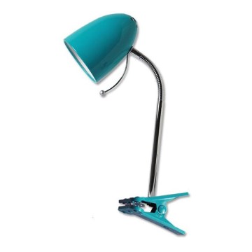 Aigostar -  Lampe de table avec pince 1xE27/11W/230V bleu/chrome brillant