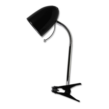 Aigostar -  Lampe de table avec pince 1xE27/11W/230V noir/chrome brillant