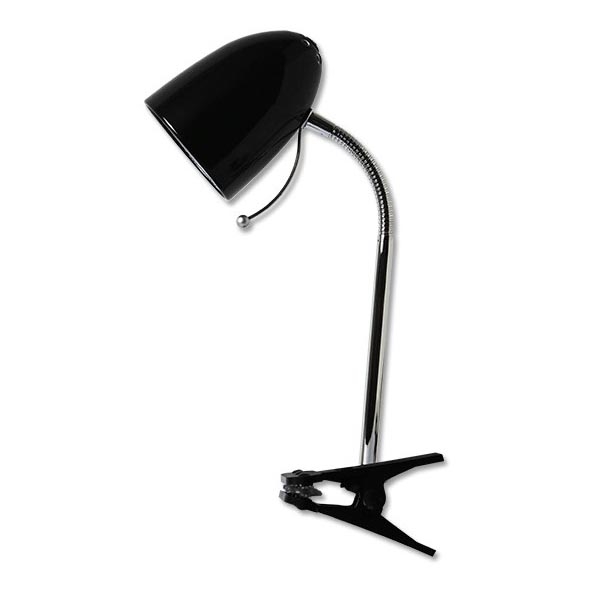 Aigostar -  Lampe de table avec pince 1xE27/11W/230V noir/chrome brillant