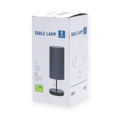 Aigostar - Lampe de table avec port USB 1xE27/40W/230V noir
