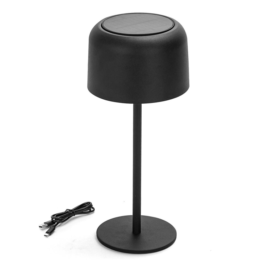 Aigostar - Lampe de table solaire à intensité variable rechargeable LED/3W/5V 2200mAh noir IP54